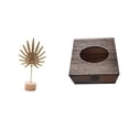 thumbnail image 1 of Escultura de hojas,Estatua de hoja de metal Escultura de hoja Decoración del hogar,Figura de hoja artística con decoraciones de hojas en la base,Estuche para pañuelos de escritorio,Caja de, 1 of 8