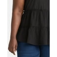 thumbnail image 3 of Terra & Sky Women's Plus Sleeveless Cotton Mixed Media Tunic Tank Top, Sizes 0X-5X, 3 of 5