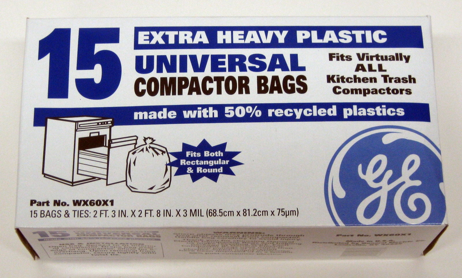 WX60X1 by GE Appliances - GE® Universal Trash Compactor Bags (15 Bags Per  Pack)