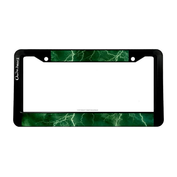 Lightening Bolt Electricity Thunder EV Car Truck License Plate Frame