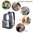 thumbnail image 5 of ZIATUBLES Clear Backpack for School, Heavy Duty Fabric & PVC Transparent Bookbag with Ethnic Koi Fish Print, Large Capacity See Through Bag for College Women Men Travel, 5 of 7