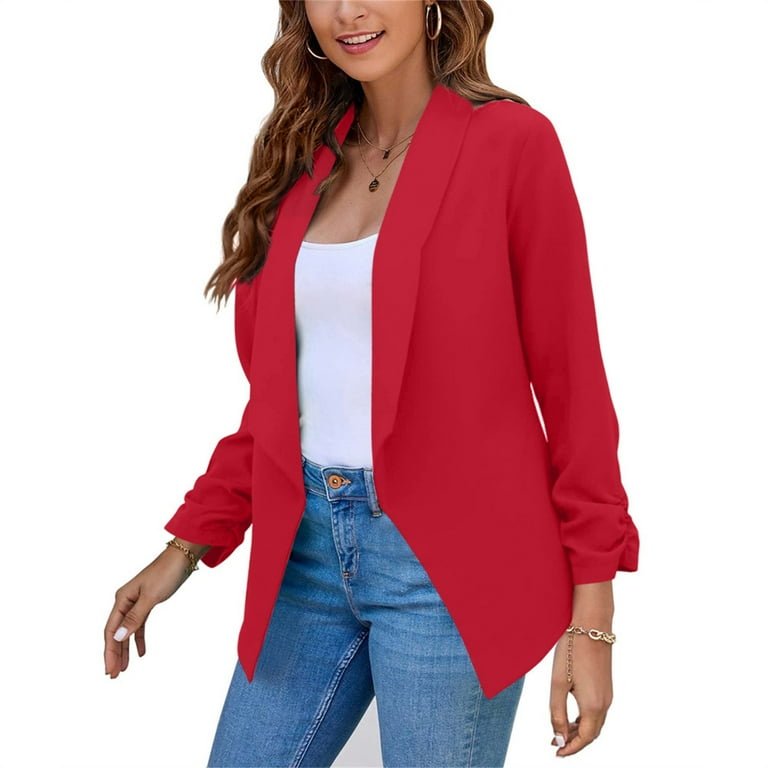 Plus size red blazer deals jacket