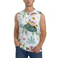 thumbnail image 2 of Lsque Turtle and Sea Life Print Men's Cotton Blend Sleeveless Muscle Shirts (S-3XL)- Moisture Wicking, Odor Protection, UPF 30+,Medium, 2 of 8