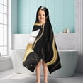 thumbnail image 6 of Black White Gold Marble Pattern Hooded Bath Towel，50"x30" for Ages 3 To 12 Kids, Quick Dry Lightweight Soft Microfiber Hood Beach Towel Cover Up for Kids, 6 of 7