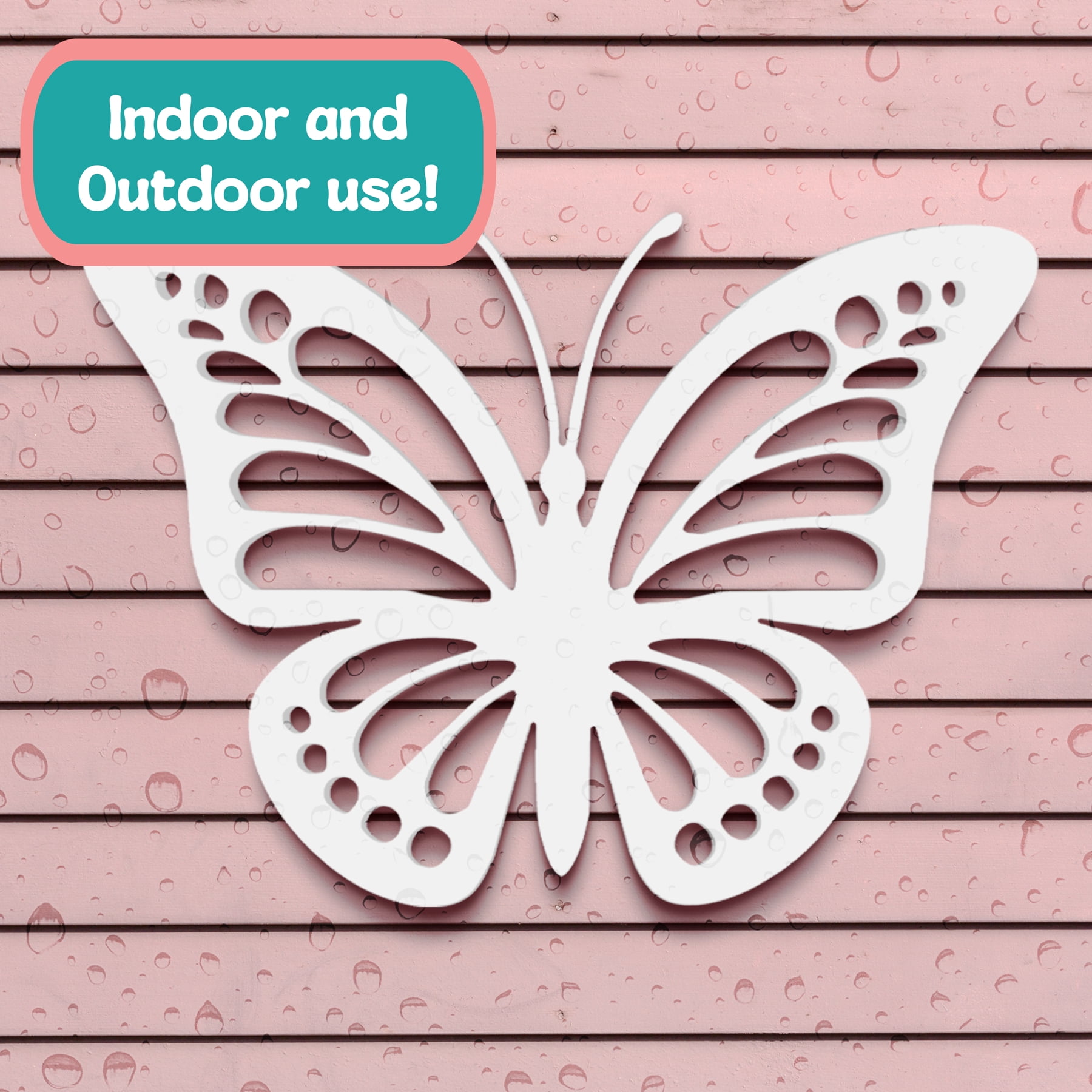 JennyGems Outdoor Butterfly Wall Decor – PVC Butterfly Hanging Sculpture for Garden Yard, Patio, Shed, Fence, Balcony, Weatherproof Inside Outside Sign, 4 Foot