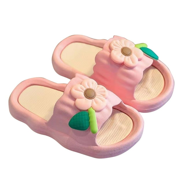 Pantoufles pour Garçons, Pantoufles à Imprimé Floral pour Filles Sandales à Semelles Épaisses pour Filles Pantoufles d'Extérieur à la Mode pour Filles Pantoufles pour Filles