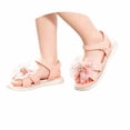 thumbnail image 2 of HGIEYS Toddler Girls Pearl Bear Bow Princess Sandals Open Toe Soft Flat Soled Sandals Summer Fashion Shoes 7-8 Years, 2 of 6