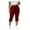Wine, variant on Noric Women's Plus Size Bow Tie Cuff Capri Leggings High Waist Stretchy Yoga Pants Side Split Casual Workout Cropped Tights