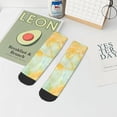 thumbnail image 7 of Naloa Yellow With Teal Marble Ankle Socks for Women Non Slip Socks No Show Socks Classic Low Cut Casual Socks Casual Socks, 7 of 7
