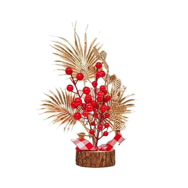 Chinese New Year Decoration,New Years Decorations Chinese New Year Artificial Branches Tree Red Berries Picks Ornament Table Flower Basket Centerpiece for Spring Festival Wedding Home Decor
