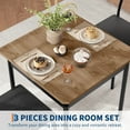 thumbnail image 2 of Dining Table Set for 2, 2 Upholstered Chairs, Metal Frame Dining Room Furniture, Perfect for Small Space, Black, 2 of 7