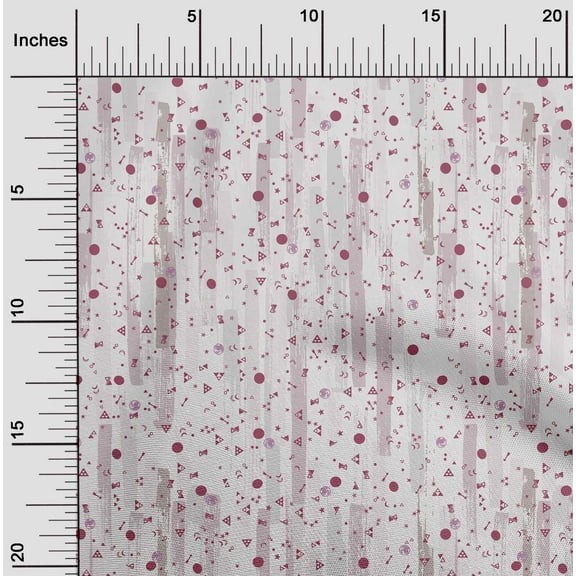 oneOone Cotton Jersey White Fabric Geometric Texture Sewing Material Print Fabric By The Yard 58 Inch Wide