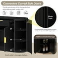 thumbnail image 4 of Euroco Modern Buffet Cabinet with Storage, 55.1" Large Sideboard with 2 Drawers,Curved Side Door & 3-Tier Shelves, Wood Coffee Bar Cabinets for Kitchen Living Room,Black, 4 of 9