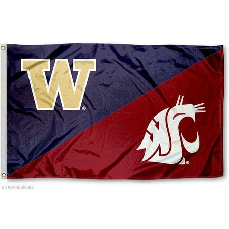Ncaa Door Flag - NCAA Washington State vs. UW House Divided 3x5 Flag
