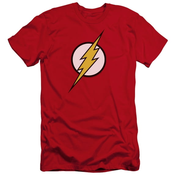 Jla - Flash Logo - Premium Slim Fit Short Sleeve Shirt - XX-Large