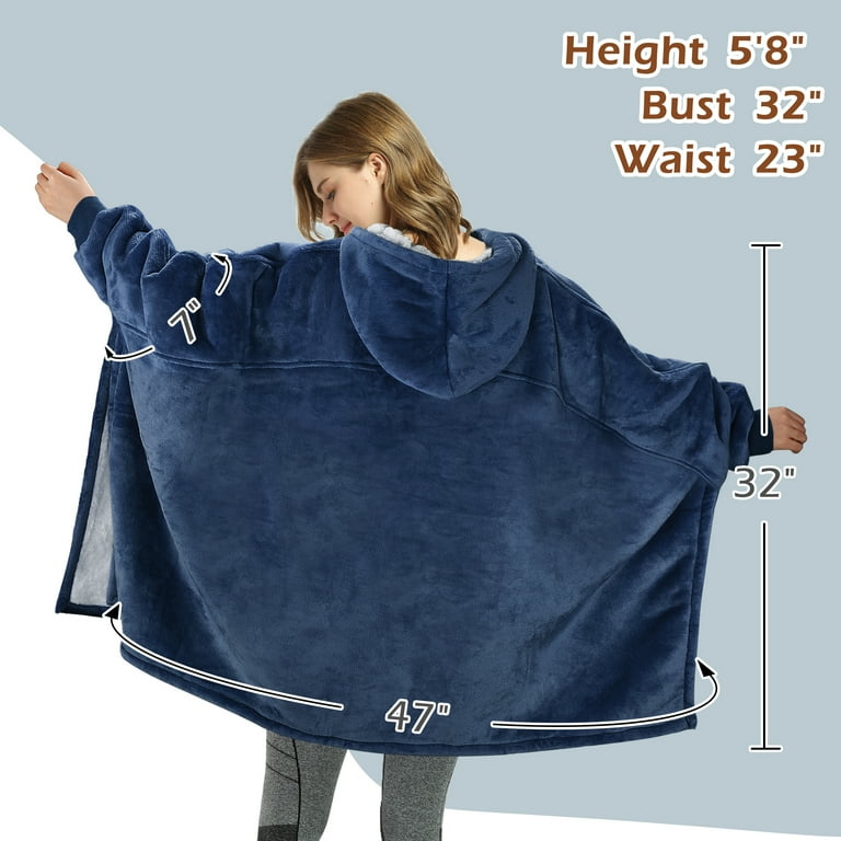 Oversized Hooded Poncho Cape Casual Hoodie Sweatshirt Batwing Coat Pullover Light Weight Cozy Comfortable Roomy for Adults Women Men Teens Walmart