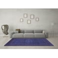 thumbnail image 3 of Ahgly Company Machine Washable Indoor Square Abstract Blue Modern Area Rugs, 8' Square, 3 of 4