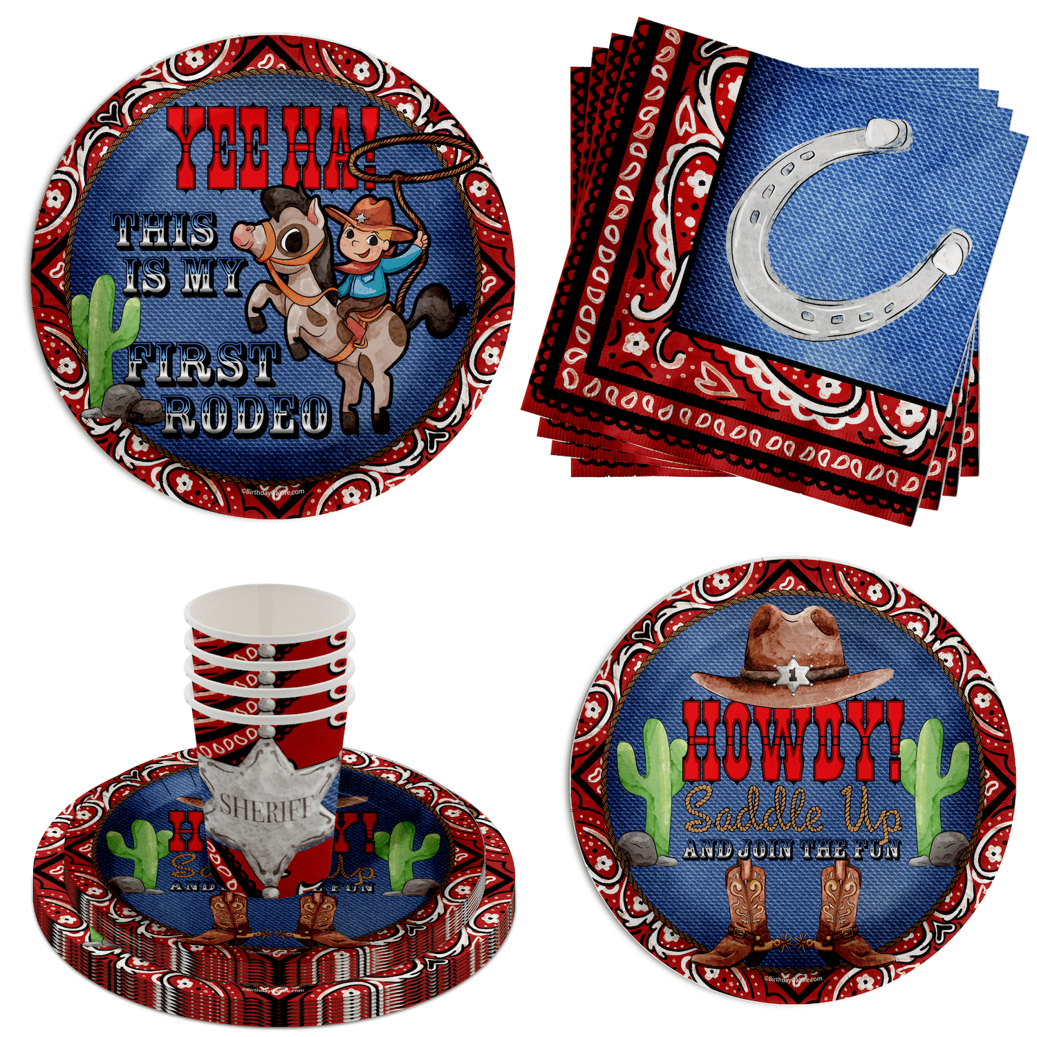 My First Rodeo Cowboy Western Birthday Party Supplies Baby Boys 1st