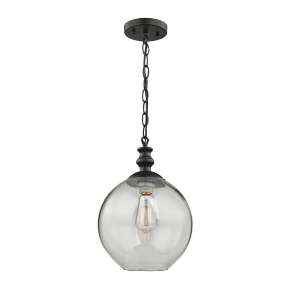 Elk Home 10-Inch Wide Bergen Pendant, Contemporary, Matte Black