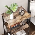 thumbnail image 6 of X-cosrack End Table,3 Tire Industrial Side Table,Wood & Metal Frame Nightstand Storage Shelf for Living Room Office Hallway(Brown+Black), 6 of 9