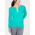 thumbnail image 2 of Charter Club Women's Textured Cardigan Aqua Gloss Size Large, 2 of 2