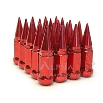 20 Red Spike Lug Nuts 14x1.5 For 2011-Newer Jeep Grand Cherokee SRT8 Trackhawk