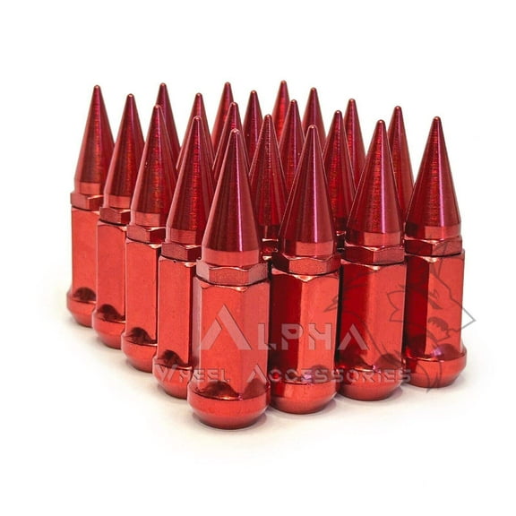 20 Red 14x1.5 Spike Lug Nuts For 2015-Newer Ford Mustang GT Premium EcoBoost
