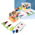 thumbnail image 4 of Wood Mirror Building Block,  Free Interesting Round Corner Shape Matching Block Toys Educational Wearable  For Spatial Thinking For Early Education, 4 of 8