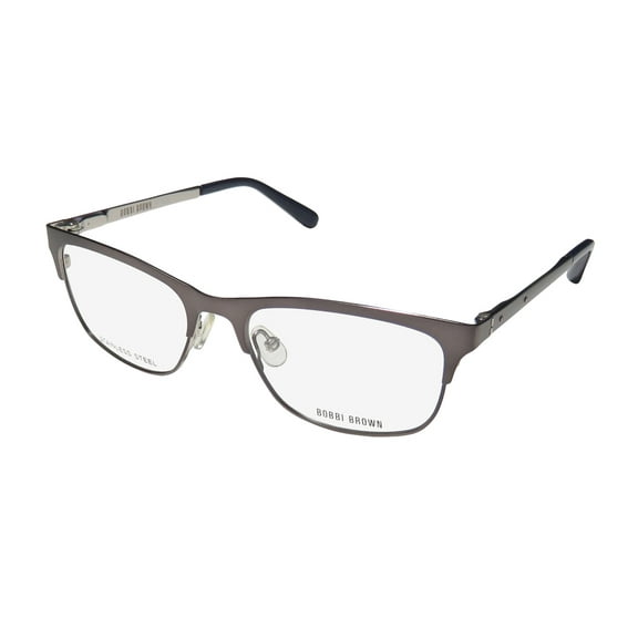 NEW BOBBI BROWN THE DEMSEY WOMENS/LADIES CAT EYE FULL-RIM GUNMETAL / BLUE AUTHENTIC PREMIUM CAT EYE FRAME DEMO LENSES 51-17-135 SPRING HINGES EYEGLASSES/SPECTACLES