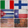 thumbnail image 5 of Letrero de hojalata con emblema de bandera de madera vintage, placa decorativa de Francia, España, Suiza y EE. UU. para decoración de pared de bar, cafetería y cueva de hombre, 5 of 5