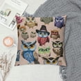 thumbnail image 2 of Orinice Owls Hats Glasses Graphic Decorative Cushion Throw Pillow Cover for Home Couch Living Room Bed Sofa, Short Plush Soft and Durable 1PC 18x18in, 2 of 5