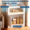 thumbnail image 5 of Mteryoing Large Hamster Cage with Storage Cabinet & Acrylic Viewing Panels, Small Animal Habitat with Lockable Top for Guinea Pig Hedgehog, White, without Casters, 5 of 8