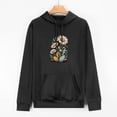 thumbnail image 2 of COMIO Daisy Enthusiast Women's Basic Pullover Hoodie with Pockets Black, 2 of 4