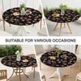 thumbnail image 7 of Fitted Round Tablecloth with Elastic Edge and Floral Texture, Polyester Fabric for Spring Decor or Daily Use, Fits 44-52 Inch, 7 of 7