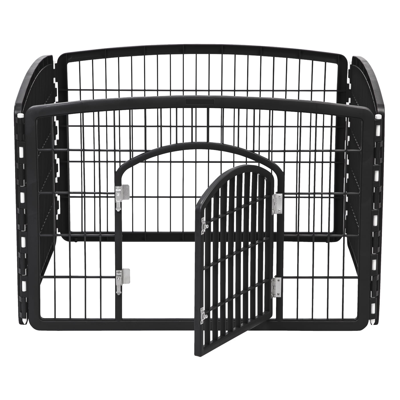 IRIS USA 24" Dog Playpen with Door, Black, 4 Panel