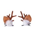 thumbnail image 1 of Diadema HAOQINA con orejas de ciervo y cuernos de reno para Halloween y Navidad, 1 of 7