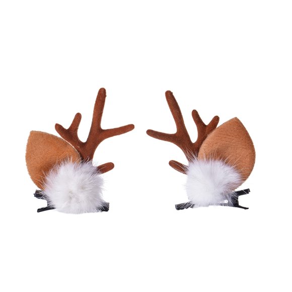 Diadema HAOQINA con orejas de ciervo y cuernos de reno para Halloween y Navidad