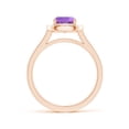thumbnail image 2 of ANGARA Natural Classic Cushion Amethyst Ring with Diamond Halo in 14K Rose Gold for Women (Size-6mm) | February Birthstone, Birthday, Anniversary, Jewelry Gift for Women | Natural Amethyst Ring, 2 of 9