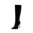 thumbnail image 2 of HAOTAGS Women's Fashion Knee High Thin Heels Boots Pointed Toe Casual Dressy Shoes Black Size 7, 2 of 9