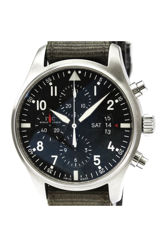 Pre-Owned IWC Pilot Chronograph Steel Automatic Mens Watch IW377701 Polished