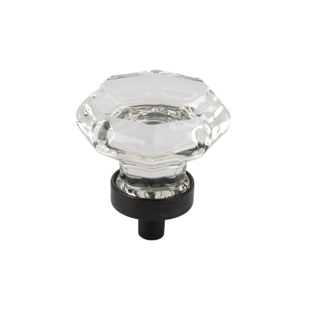 Better Homes & Gardens 17/16" (36mm) Clear Glass Geometric Knob, Oil
