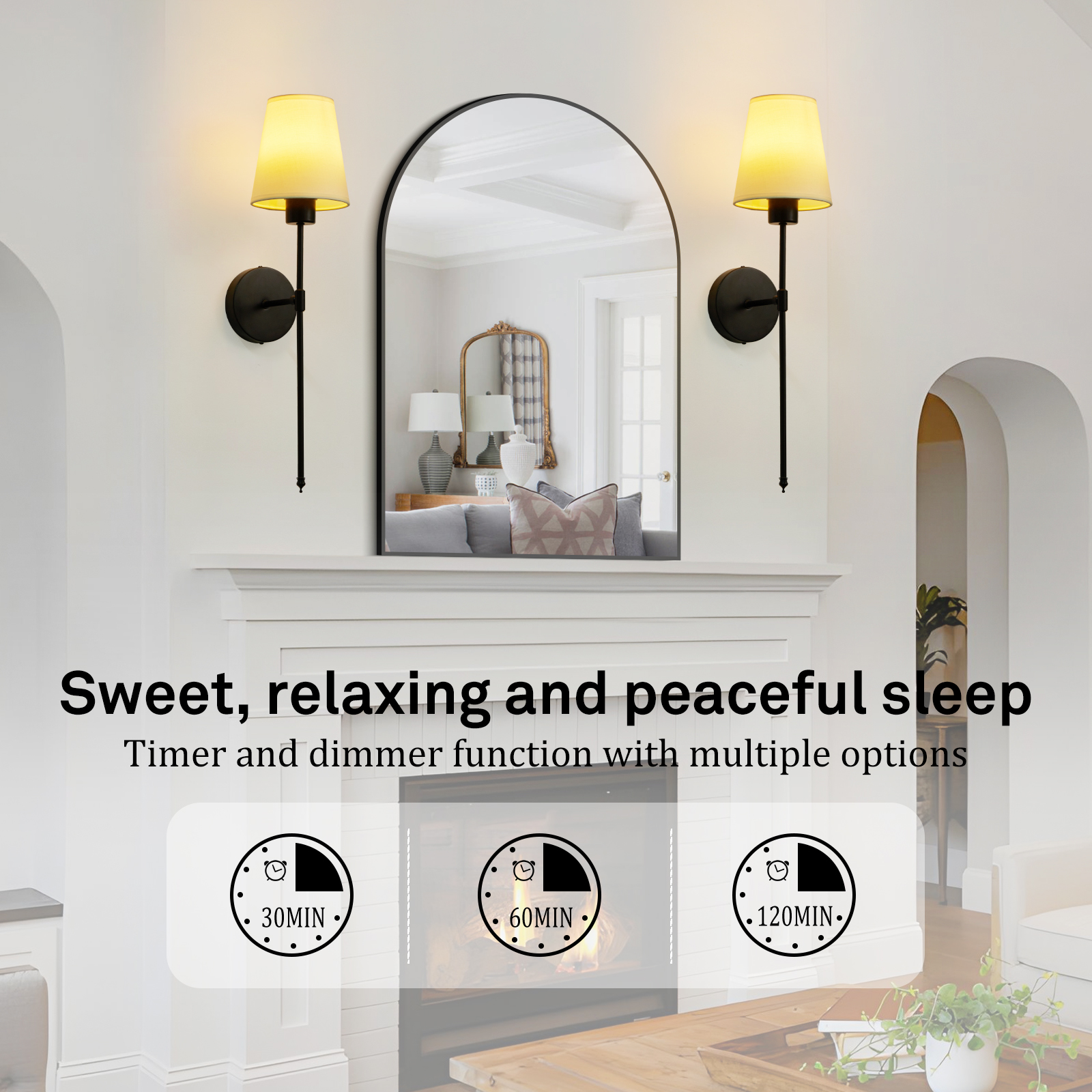 Wireless Rechargeable Wall Sconce Set of 2, RGB Dimmable Light with 15 Colors and Remote Control, Modern Wall Lamp for Bedroom, Living Room, Hallway