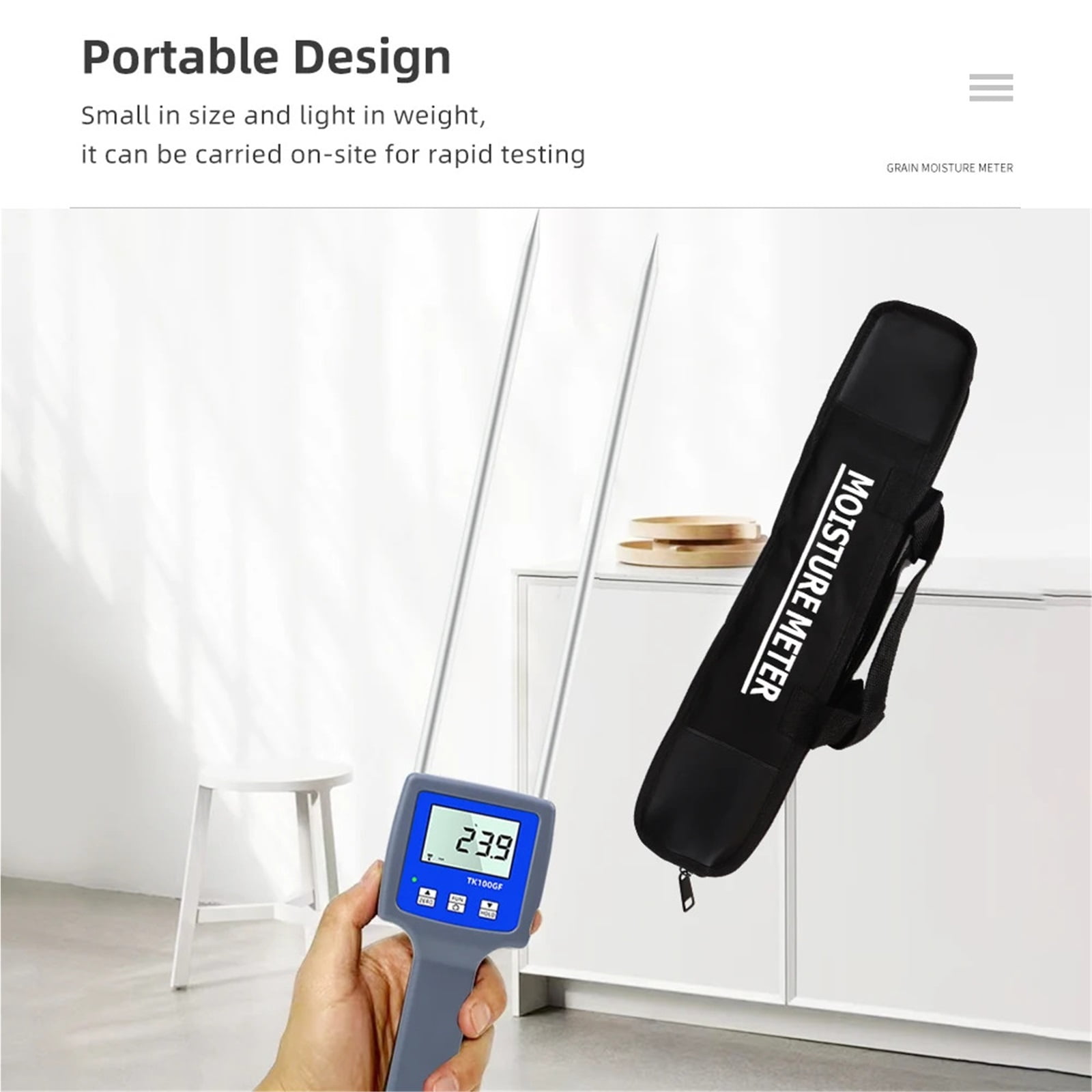 TK100GF Starch Moisture Tester LCD Digital Hygrometer Humidity Analyzer Moisture Detector For Corn Wheat Rice Bean Flour ,Easy to Use