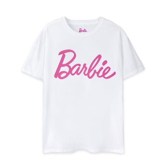 Barbie Classic Logo Womens White Short Sleeved T-Shirt | S | Made by Vanilla Underground