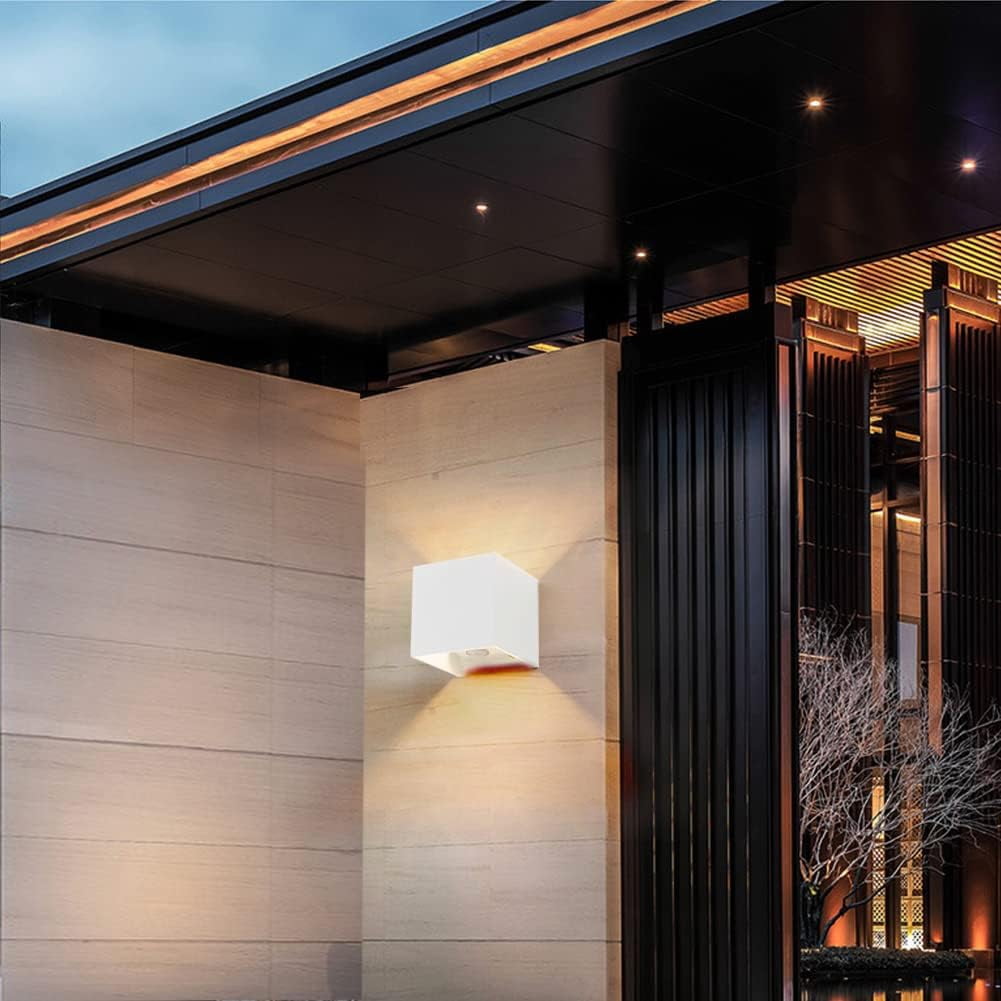 VIVIHEYDAY 12W Motion Sensor LED Wall Lights Square Dimmable Indoor Outdoor Up Down Wall Sconce 1 Pack