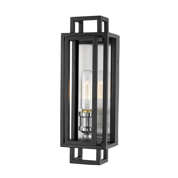 1 Light Wall Sconce Frame Finish Black   Brushed Nickel