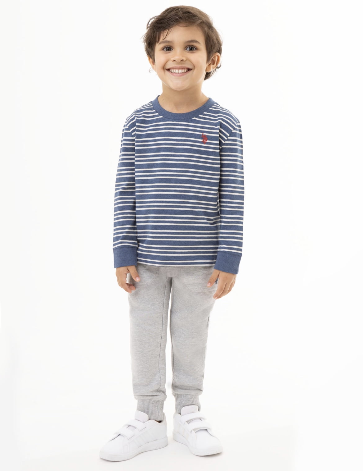 U.S. Polo Assn. Toddler Boy Stripe Long Sleeve T-Shirt, Sizes 2T-5T