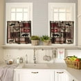 thumbnail image 2 of Rustic Bear Curtain Set, Retro Vintage Bear Country Style Rustic Cabin Cottage Pine Tree Window Valances and Tier Set for Kitchen Living Room Café Décor, 2 of 4
