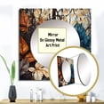thumbnail image 3 of Designart "Harmonious Autumn Leaves in Sunlight III" Leaves Square Mirror For Wall Decor - Large Blue Square Printed Wall Mirror Art - Square Traditional Mirror - Wall Mounted Square Large Mirror, 3 of 5