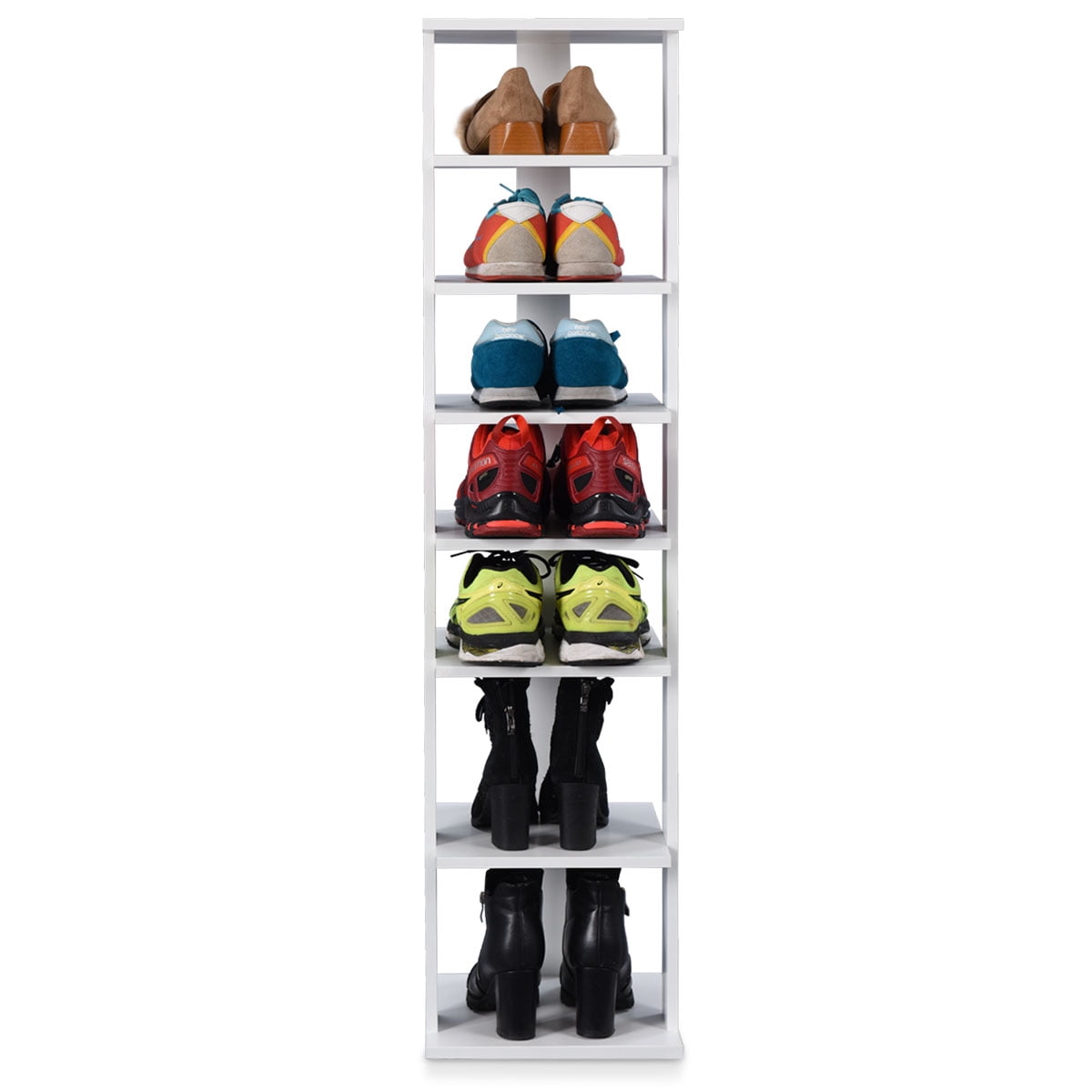 Topbuy 7-Tier Shoe Rack Free Standing Shelving Storage Organizer White